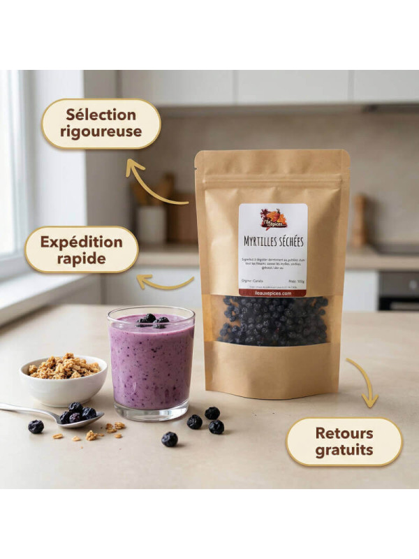 garanties myrtilles séchées
