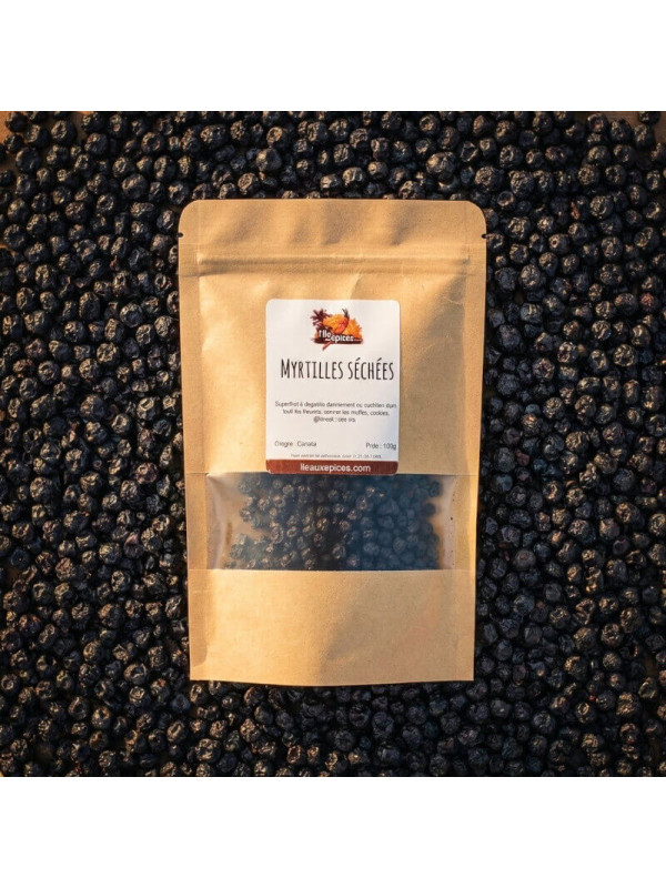 tapis de myrtilles séchées