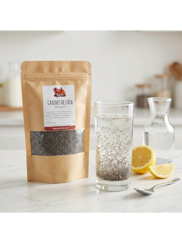 eau et graines de chia