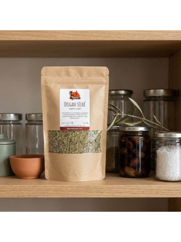 sachet d'origan sur étagère