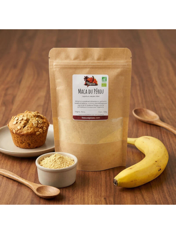 Maca du Pérou BIO en poudre - Achat, usage et vertus - Ile aux épices