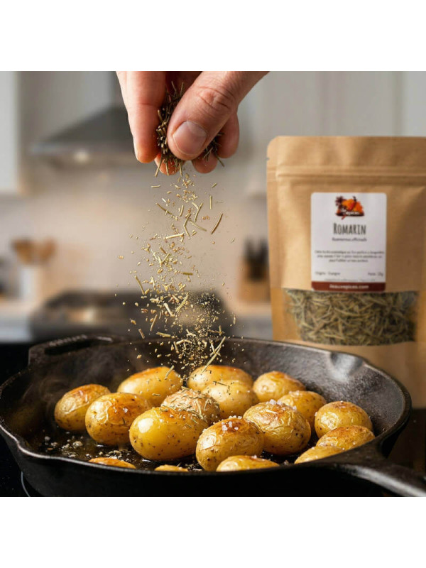 le romarin en action sur des pommes de terre