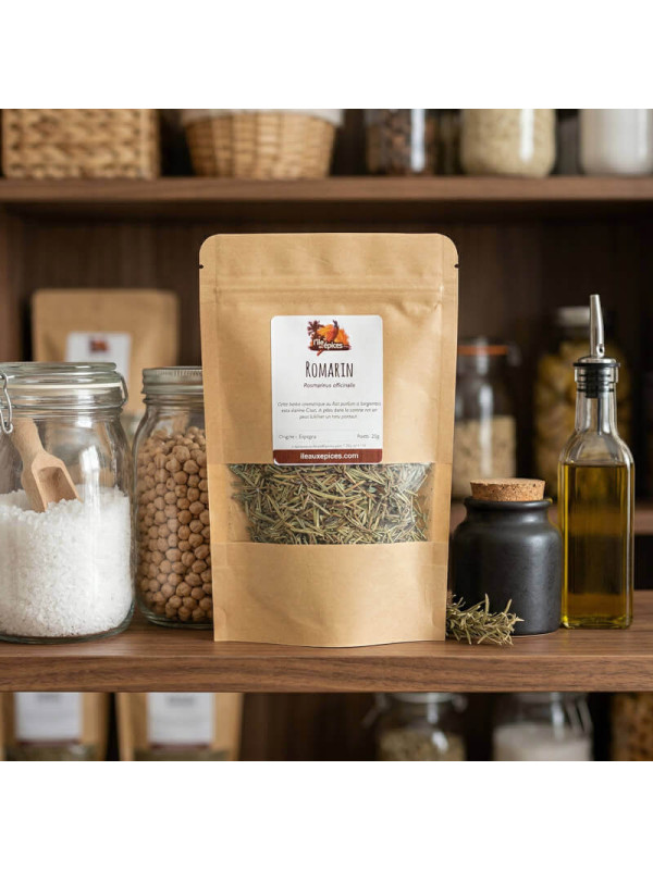 sachet de romarin sur étagère