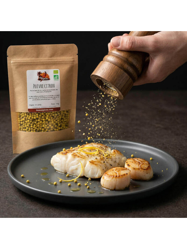 poivre citron dans un moulin