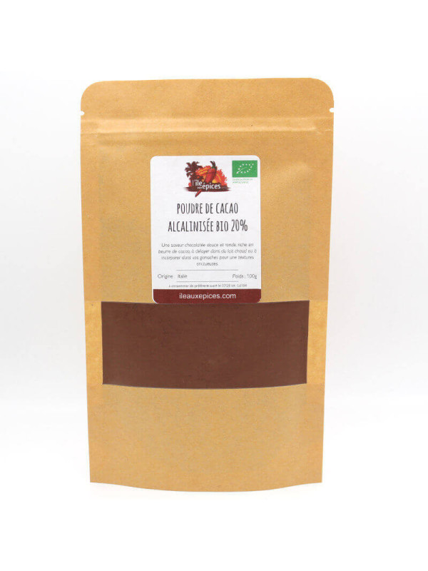 sachet de Poudre de cacao alcalinisée BIO 20 %