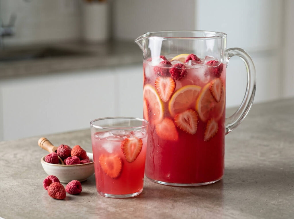 limonade fraises et framboises lyophilisees limonade fraises et framboises lyophilisees