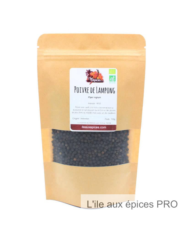 Grossiste Sachet de Poivre noir de Lampong bio pro