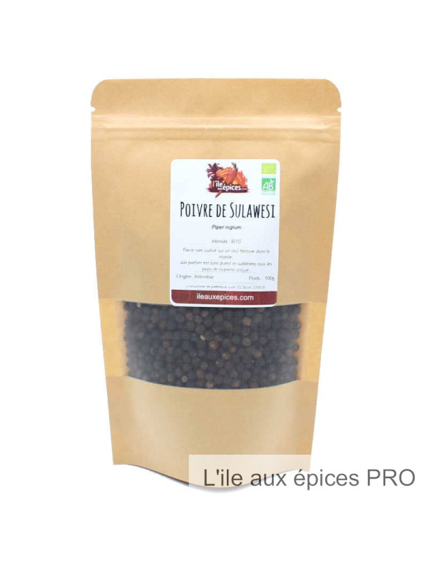 Sachet de Poivre noir de Sulawesi pro